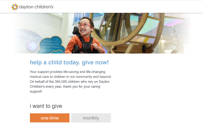 Donation form Donation form for Dayton Children's