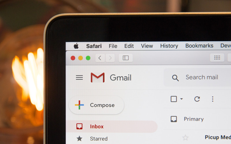 Gmail window on a laptop