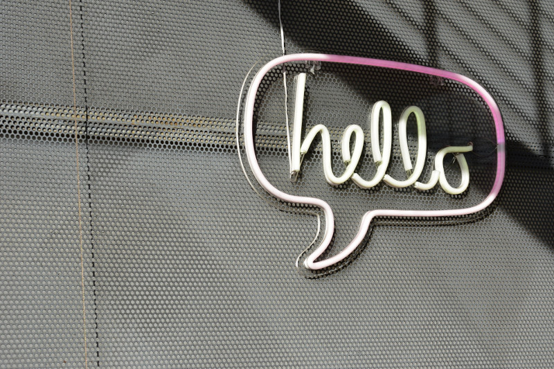 neon hello sign