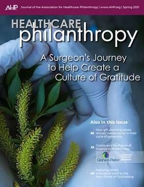 Spring 2021 Journal Cover AHP Healthcare Philanthropy Journal