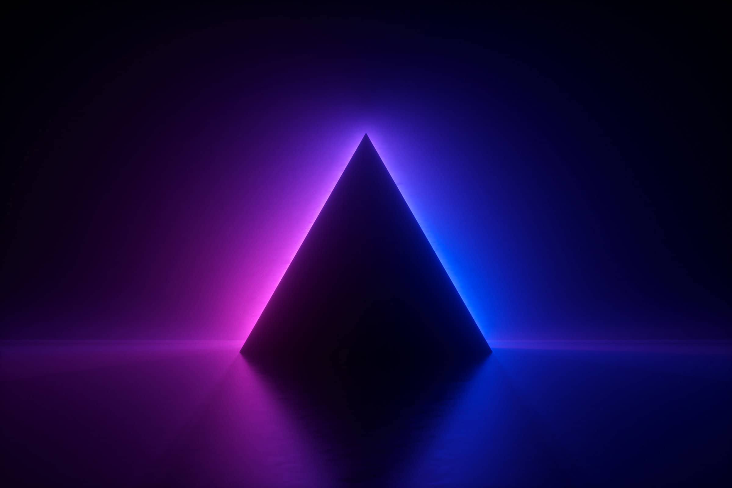 A glowing pyramid