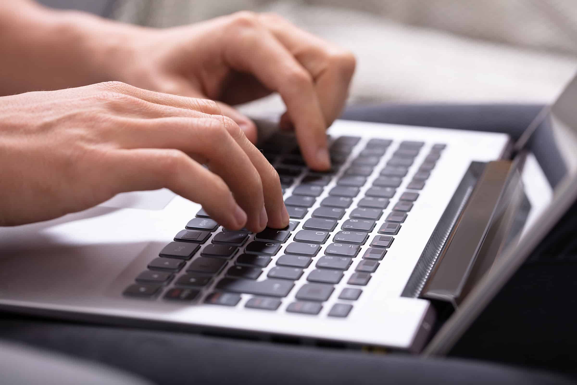 Man using a laptop