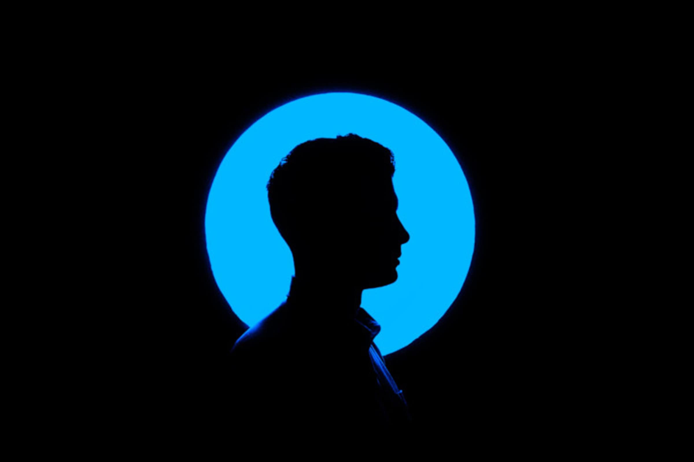 Silhouette of a man's profile