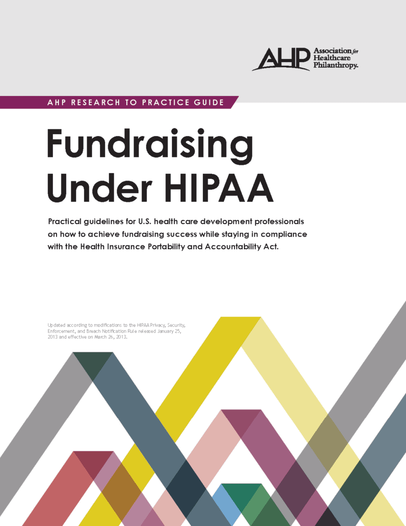 Fundraising Under HIPAA cover